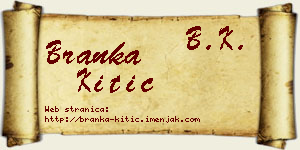 Branka Kitić vizit kartica